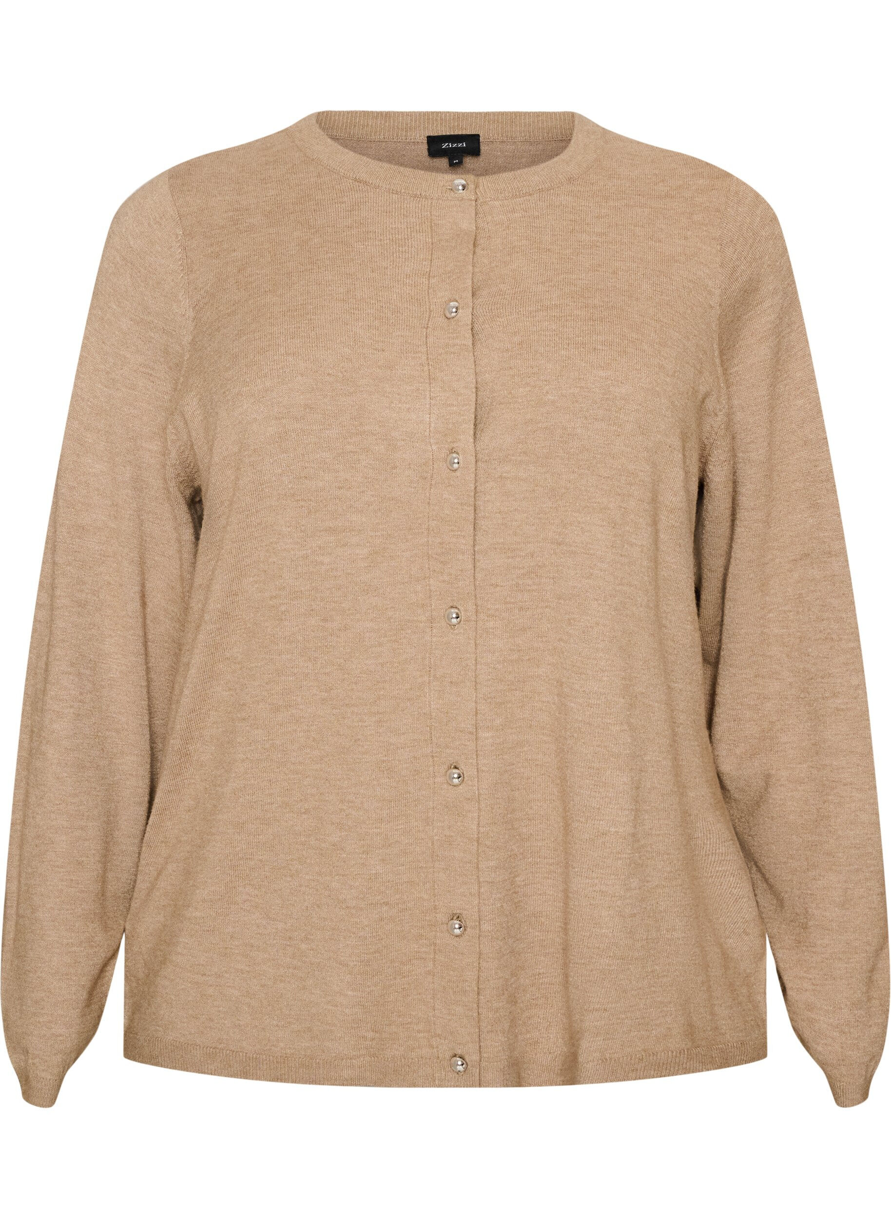 ZizziCardigan met ronde knopen, Beige, Packshot image number 0
