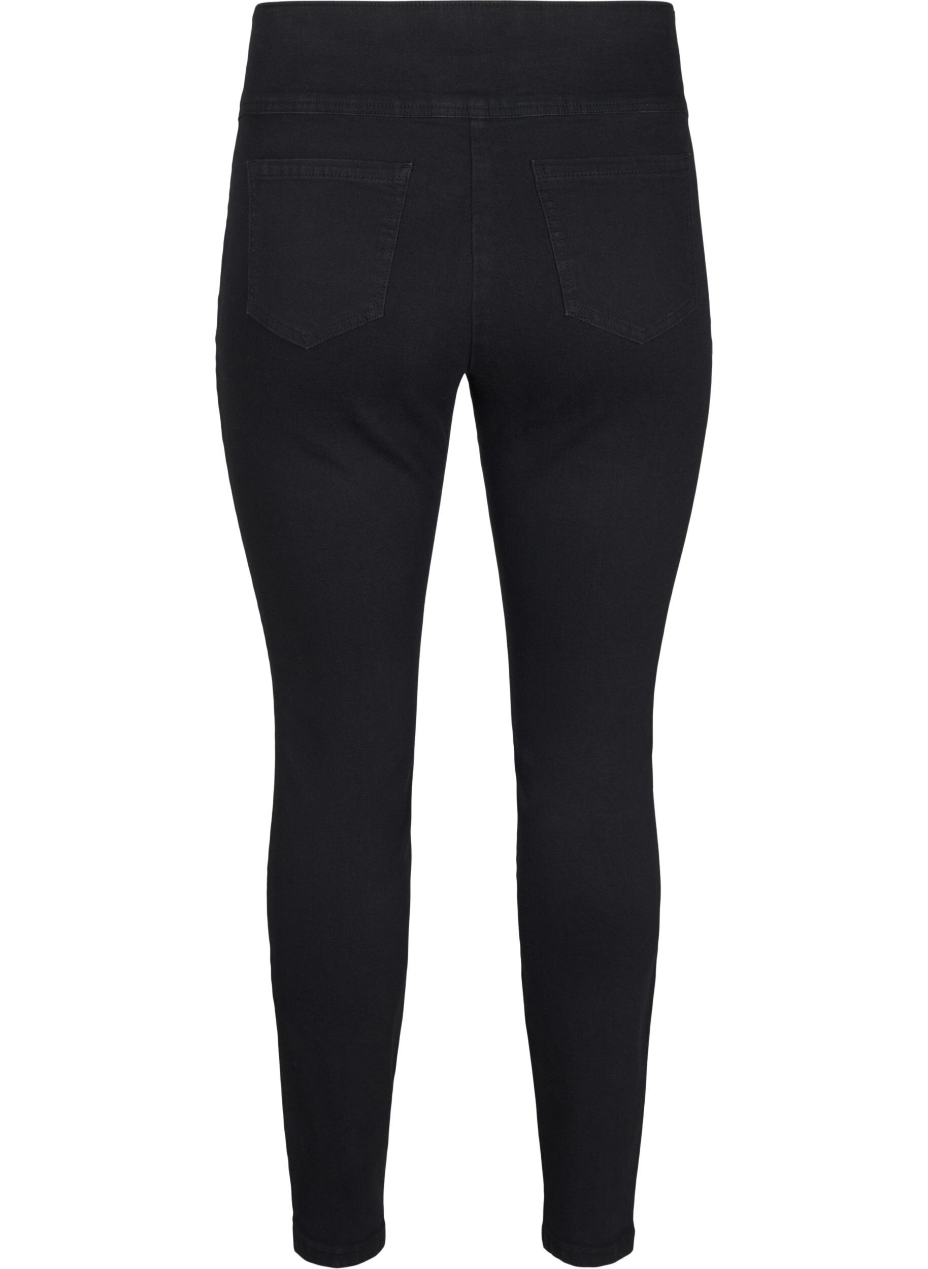 ZizziStretchy jeggings met hoge taille, Black, Packshot image number 1