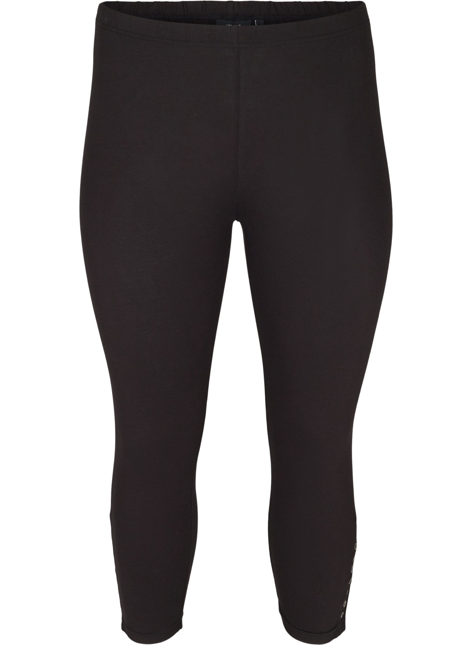 Zizzi Legging 3/4 avec boutons, Black, Packshot image number 0