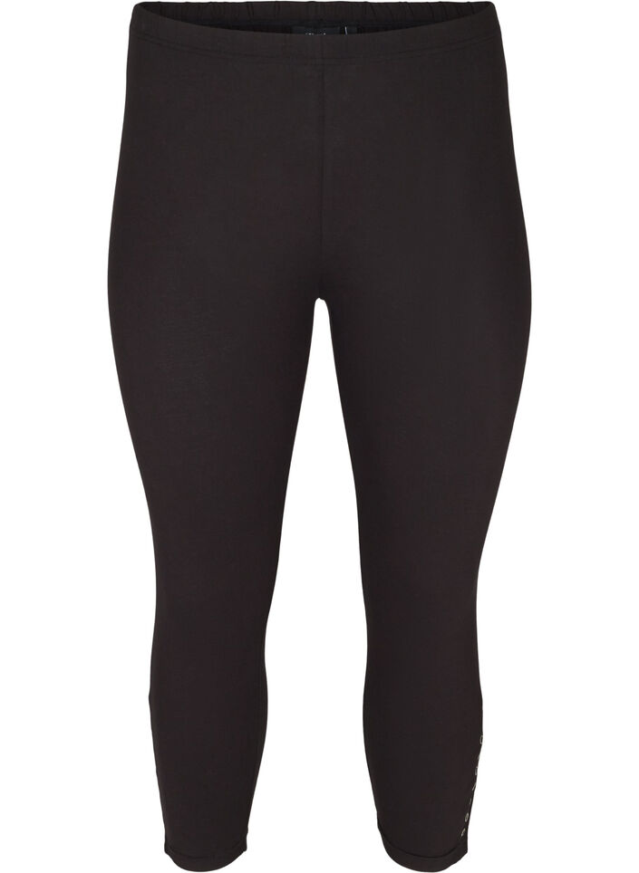 Legging 3/4 avec boutons, Black, Packshot image number 0