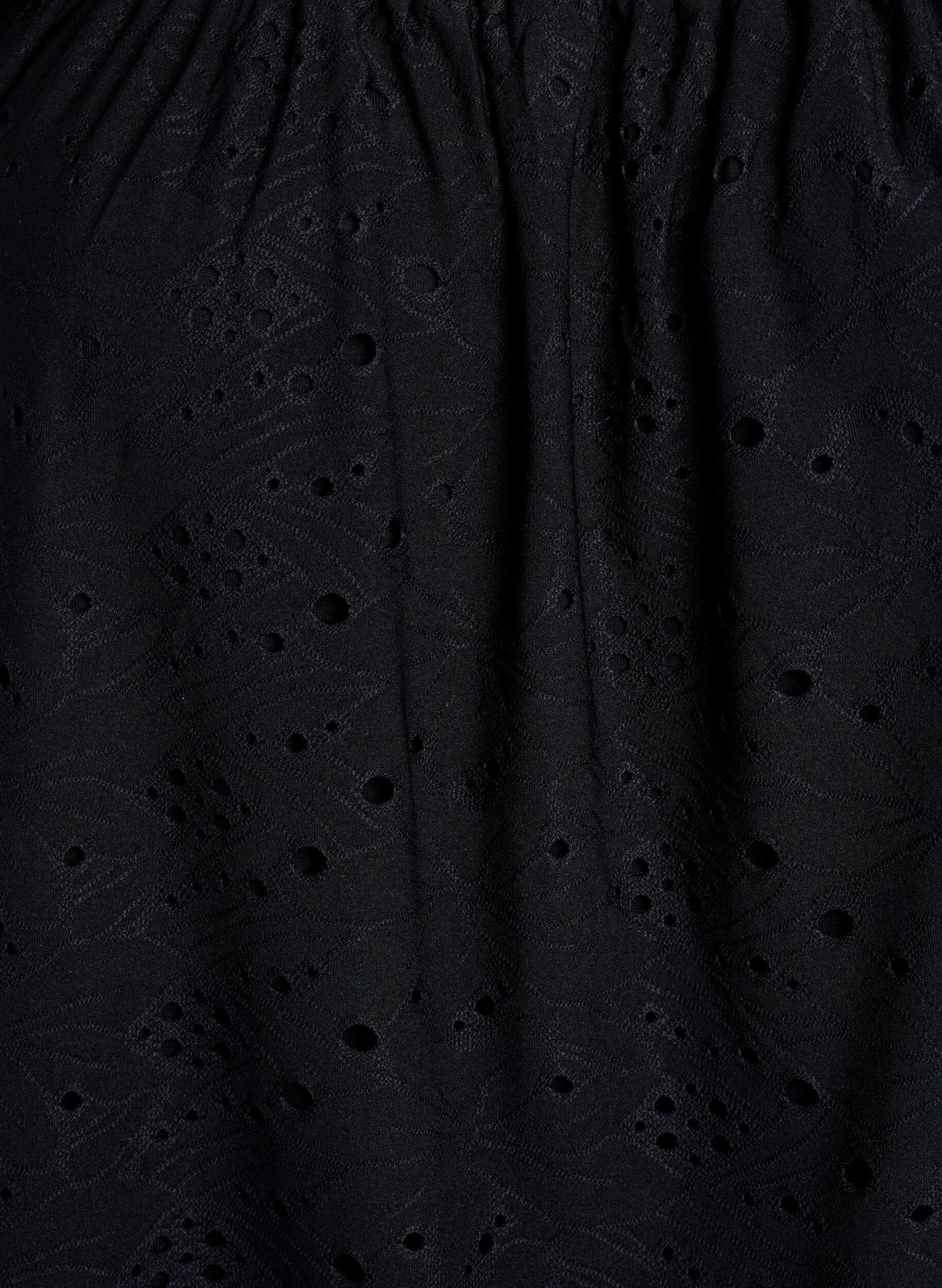 ZizziBlouse &agrave; manches courtes bouffantes et motif ajour&eacute;, Noir, Packshot image number 2