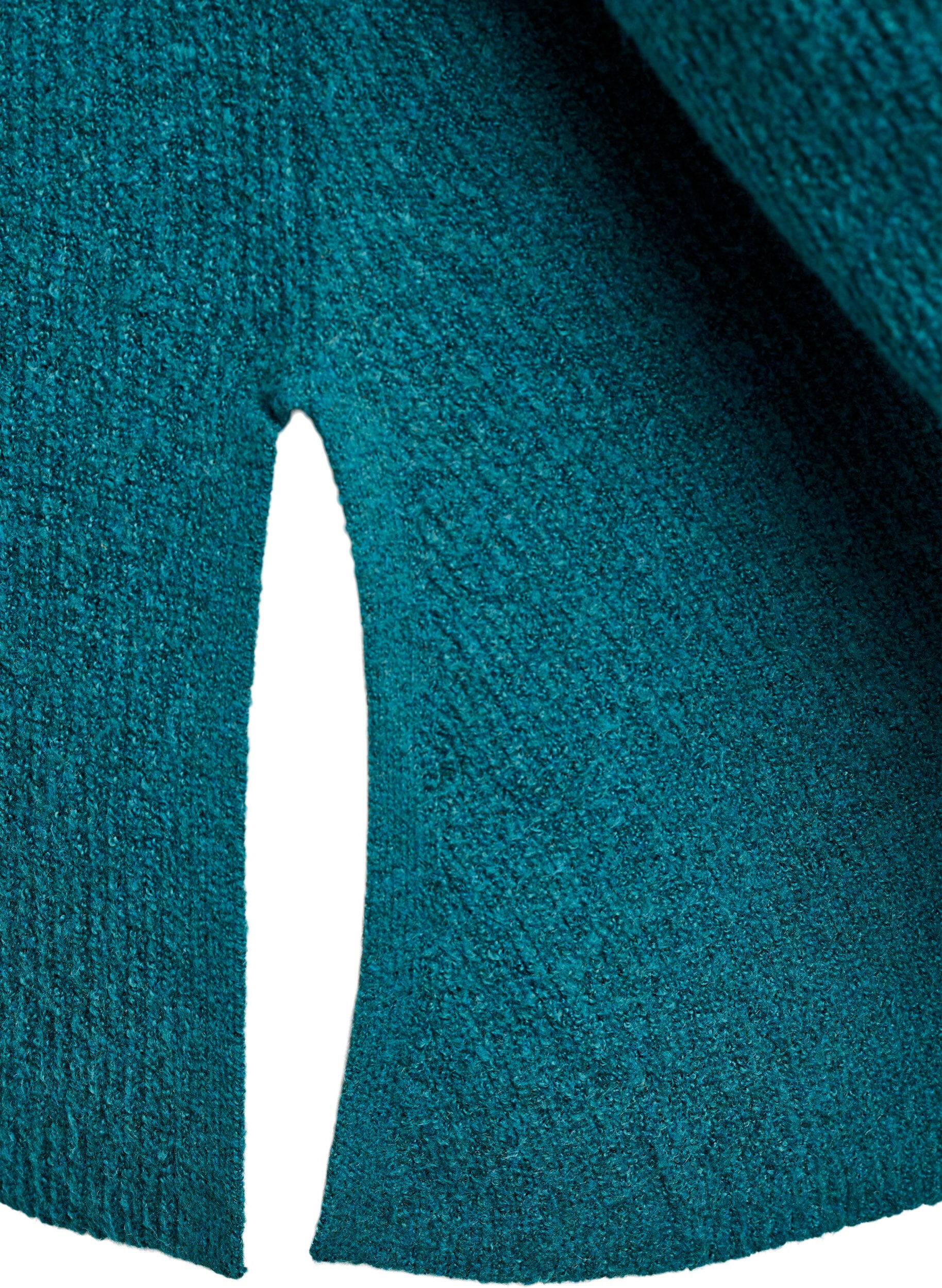 ZizziPull en maille &agrave; motif diagonal et manches raglan, Vert, Packshot image number 3