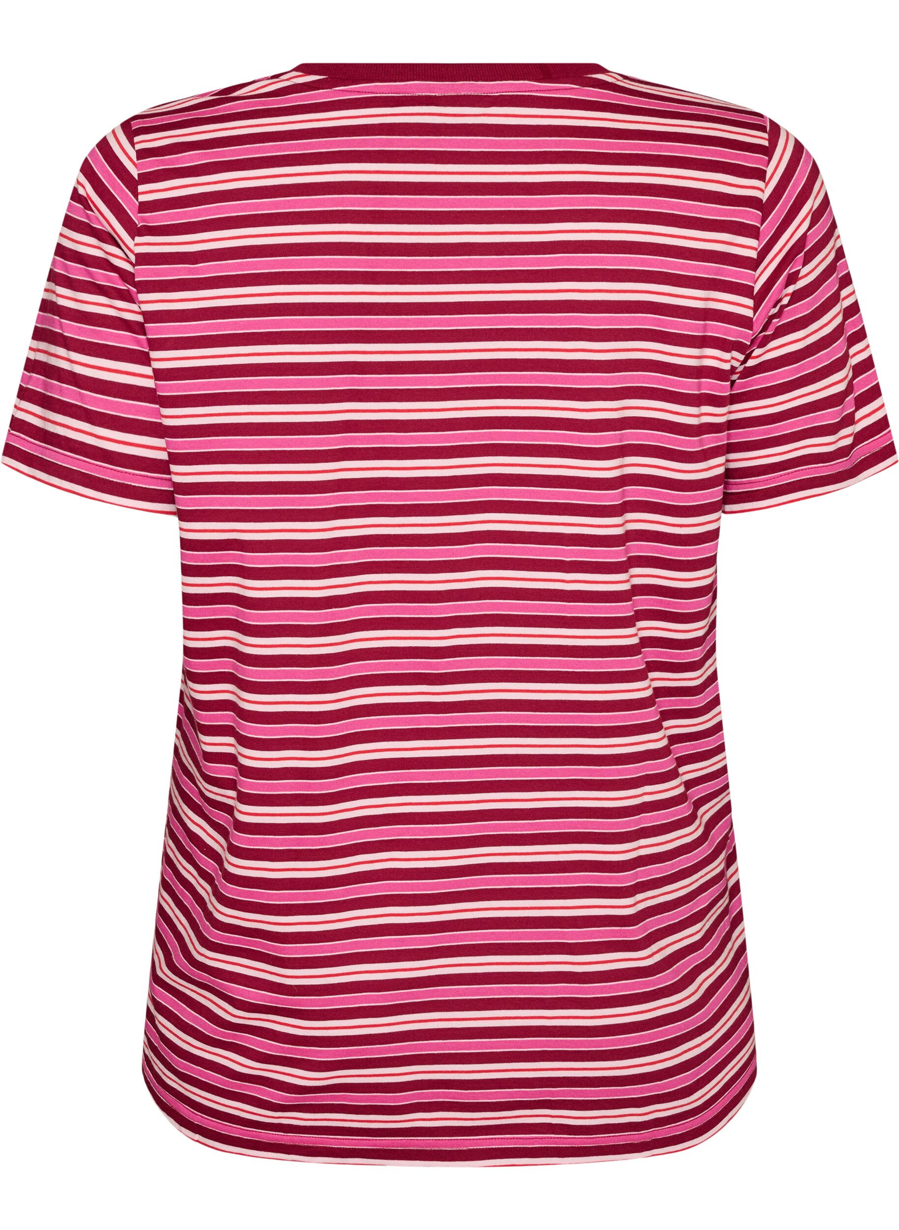 ZizziT-shirt &agrave; rayures en coton bio, Rouge, Packshot image number 1