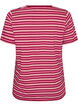 T-shirt &agrave; rayures en coton bio, Rouge, Packshot image number 1