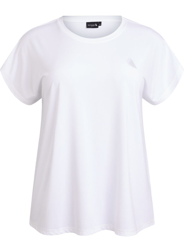 T-shirt de sport couleur unie, Blanc, Packshot image number 0