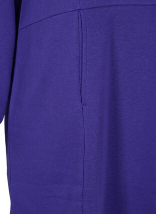 Lang sweatshirt met capuchon en zakken, Deep Blue, Packshot image number 3
