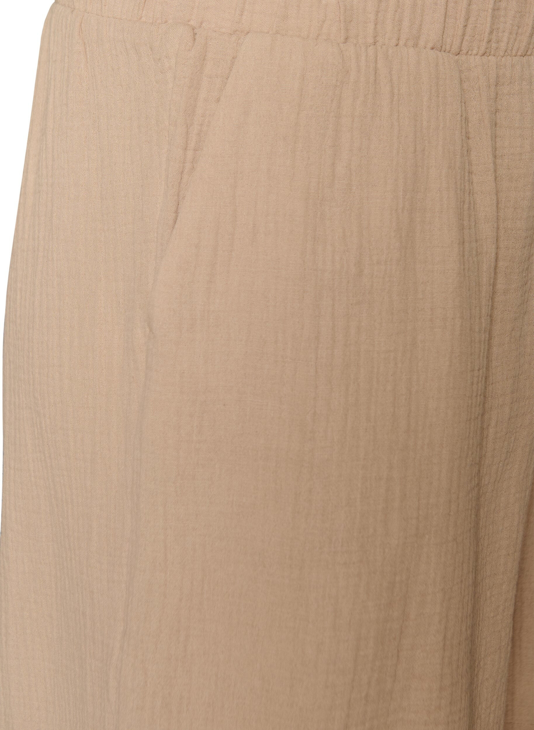 ZizziHigh-waisted mousseline katoen shorts, Beige, Packshot image number 2