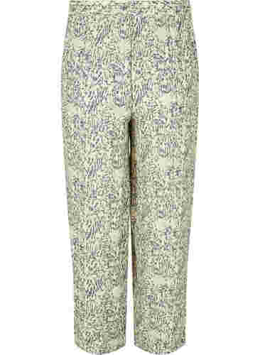 Pantalon ample en viscose avec imprimé, Balsam Green AOP, Packshot image number 1