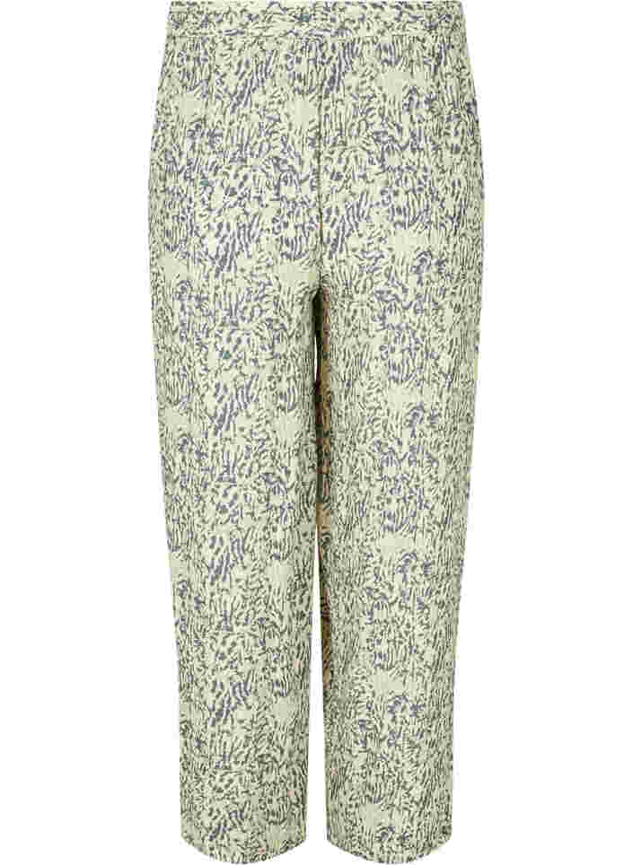 Pantalon ample en viscose avec imprimé, Balsam Green AOP, Packshot image number 1