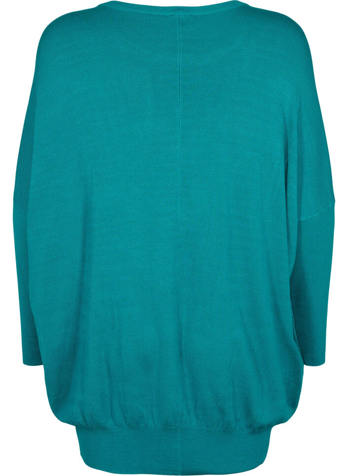 Gebreide tuniek in viscosemix, Deep Lake, Packshot image number 1