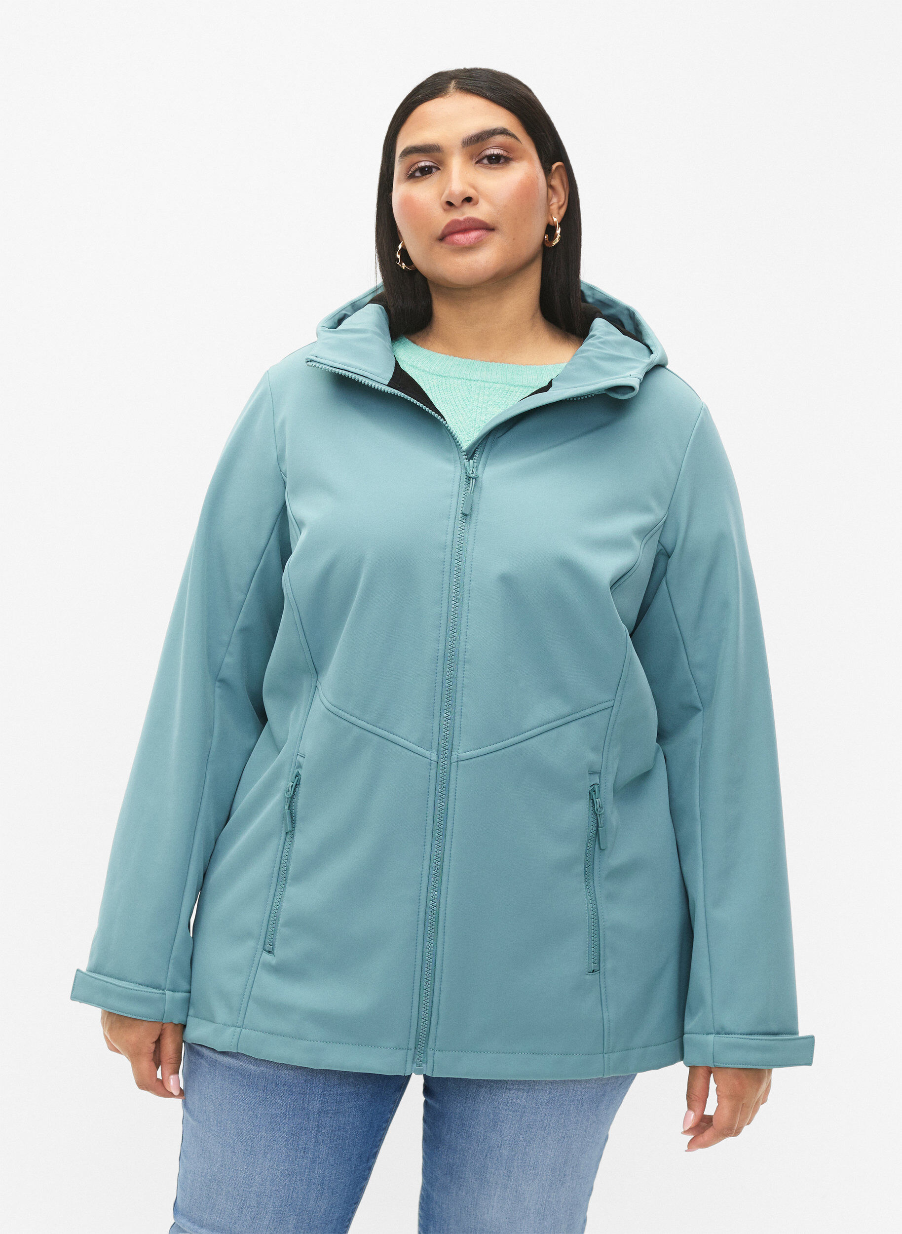 Zizzi  Veste softshell courte avec des poches, Arctic, Model image number 0