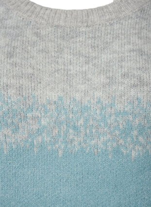 Blouse tricotée avec de larges rayures, Light Grey Mel. Comb, Packshot image number 2