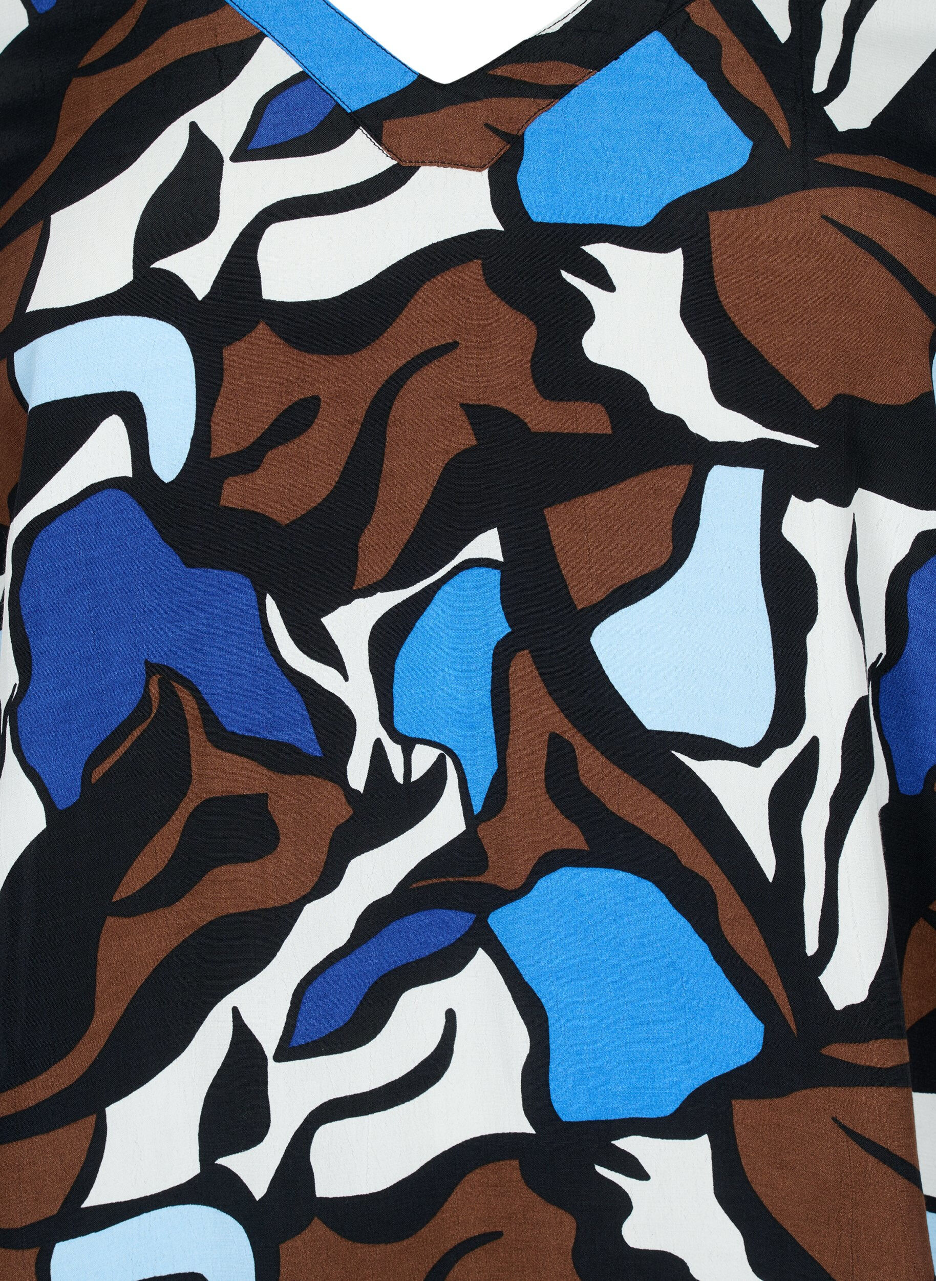 ZizziViscose blouse met print en smockwerk, Zafia AOP, Packshot image number 2