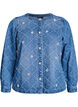 Denim blouse met destroyed patroon en pareldetails, Blauw, Packshot image number 0