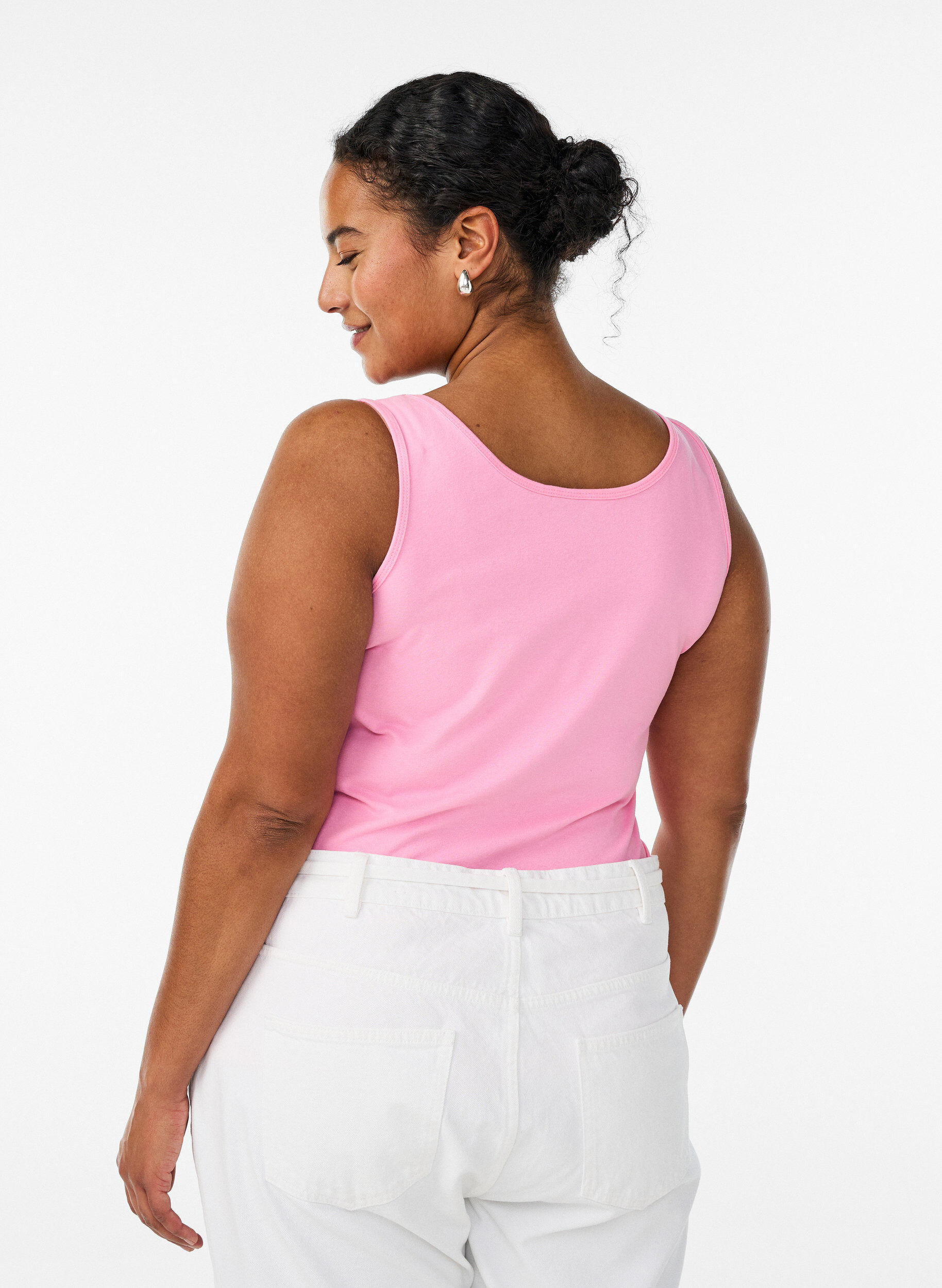 ZizziHaut Basic uni en coton, Rose, Model image number 2