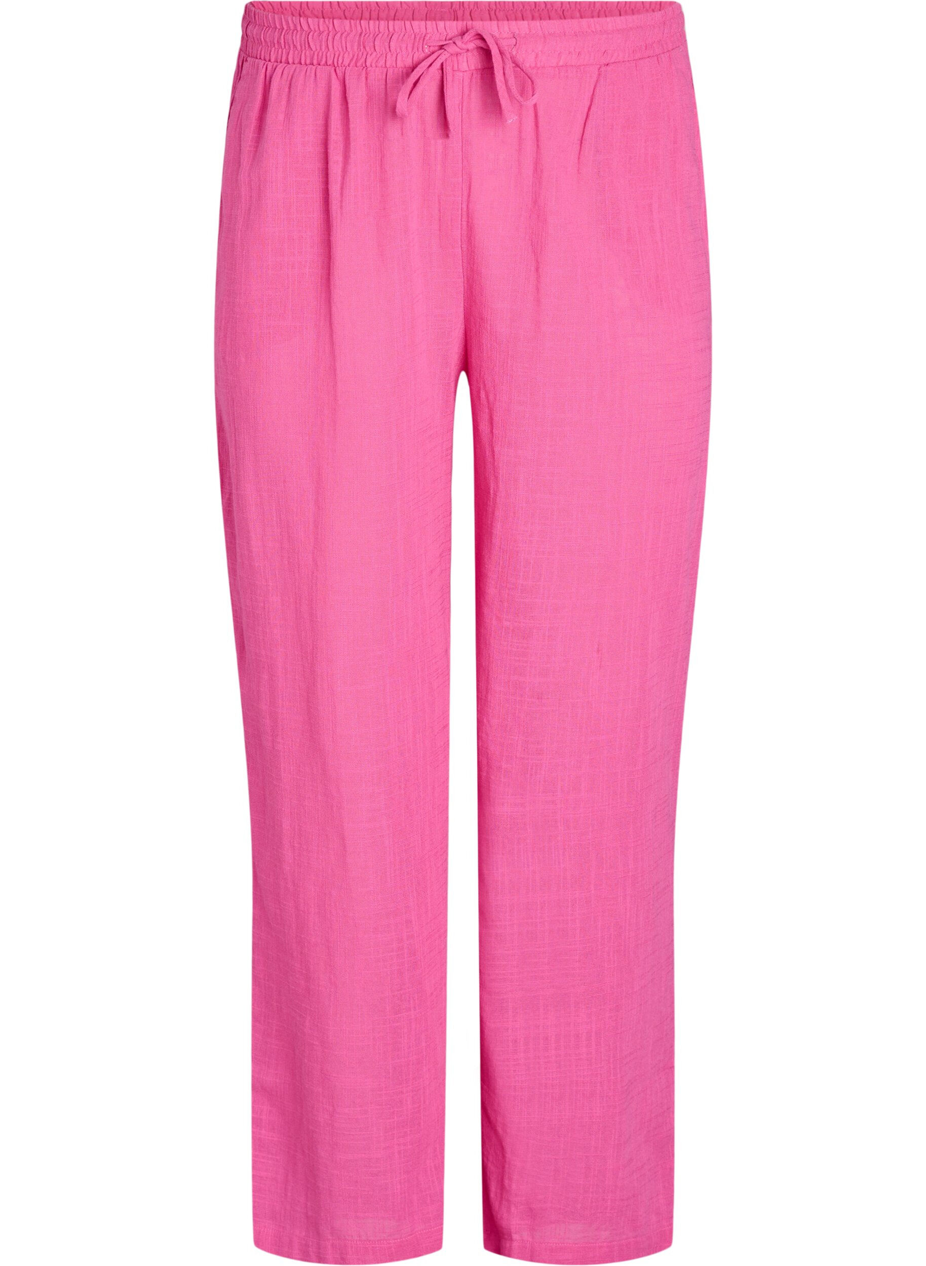 ZizziFLASH - Broek met rechte pijpen en een hoge taille, Roze, Packshot image number 0