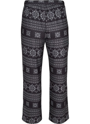 Pyjama broek met patroon en trekkoorden, Black AOP, Packshot image number 1