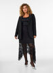 Jupe midi en dentelle avec sequins, Noir, Model image number 1