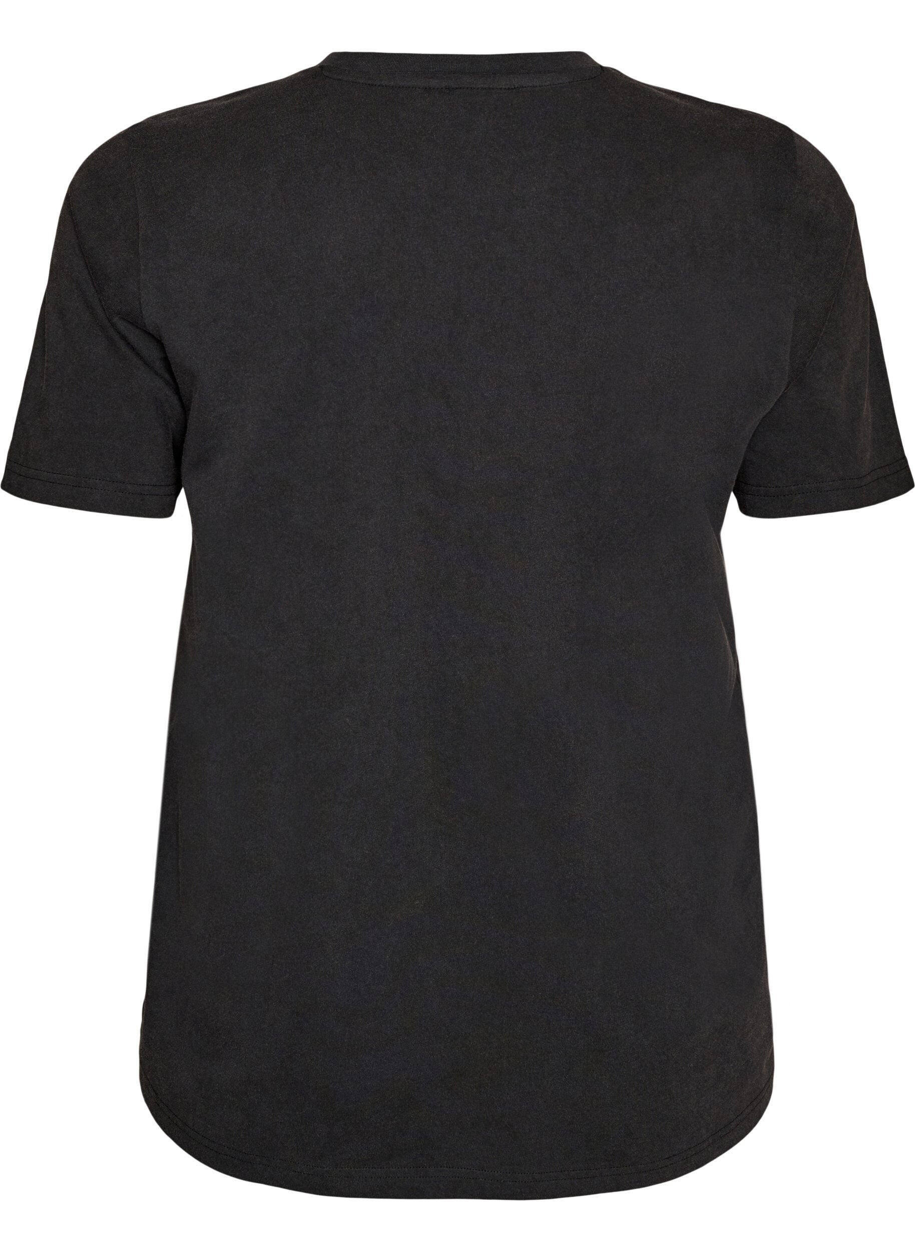 ZizziT-shirt graphique en coton bio, Noir, Packshot image number 1