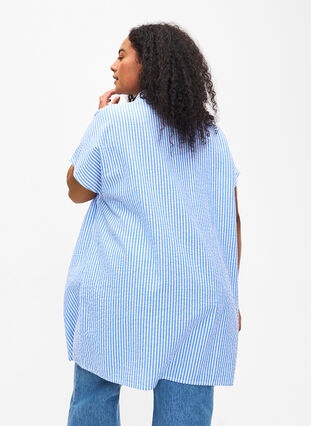 Chemise longue à rayures en coton, Light Blue Stripe, Model image number 1