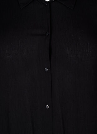 Robe chemise à manches courtes en viscose, Black, Packshot image number 2
