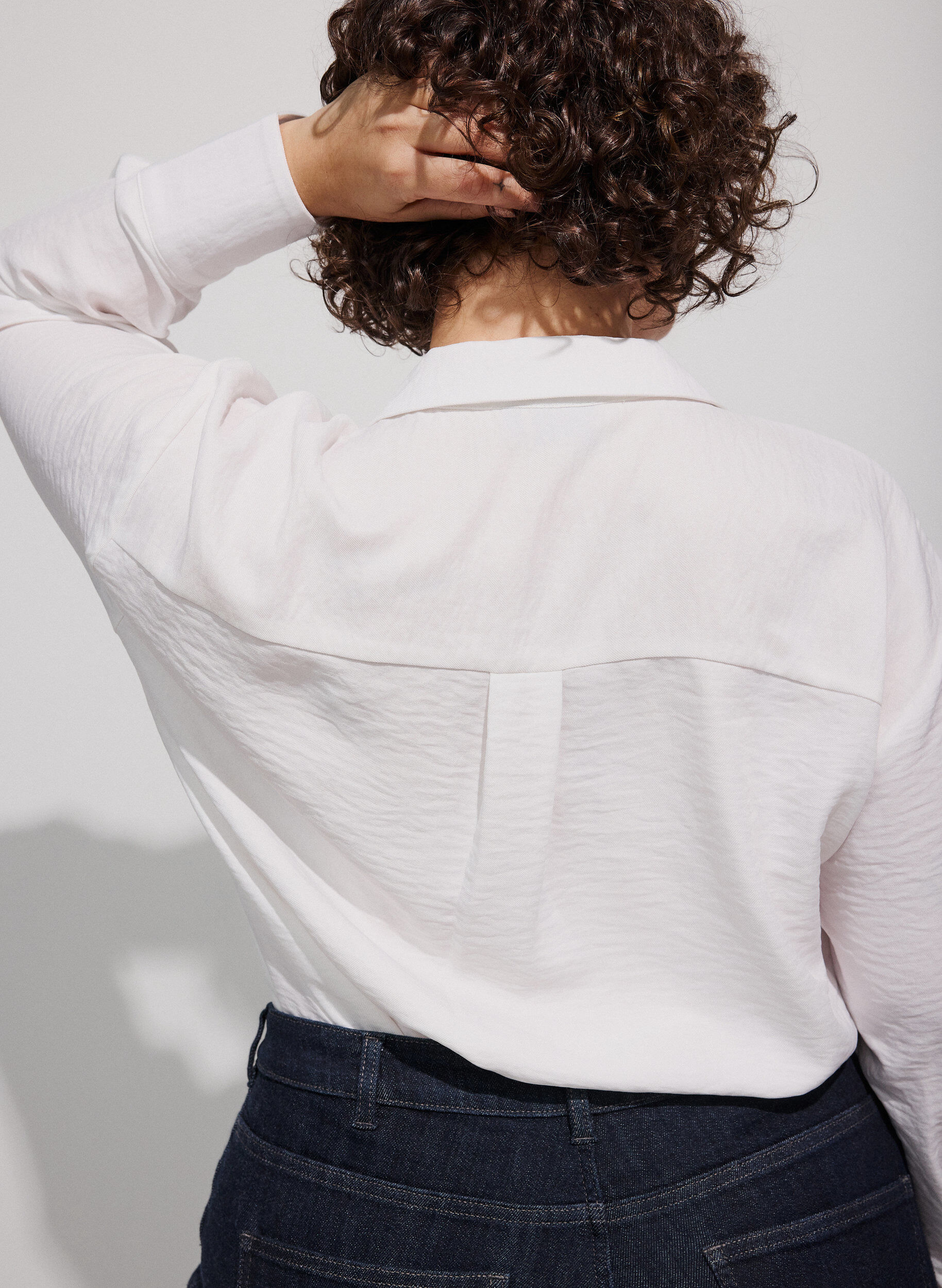 ZizziLosse shirt met V-hals, Wit, Model image number 3