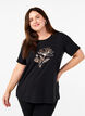 FLASH – T-shirt imprimé, Black R. Gold Flower, Model image number 0