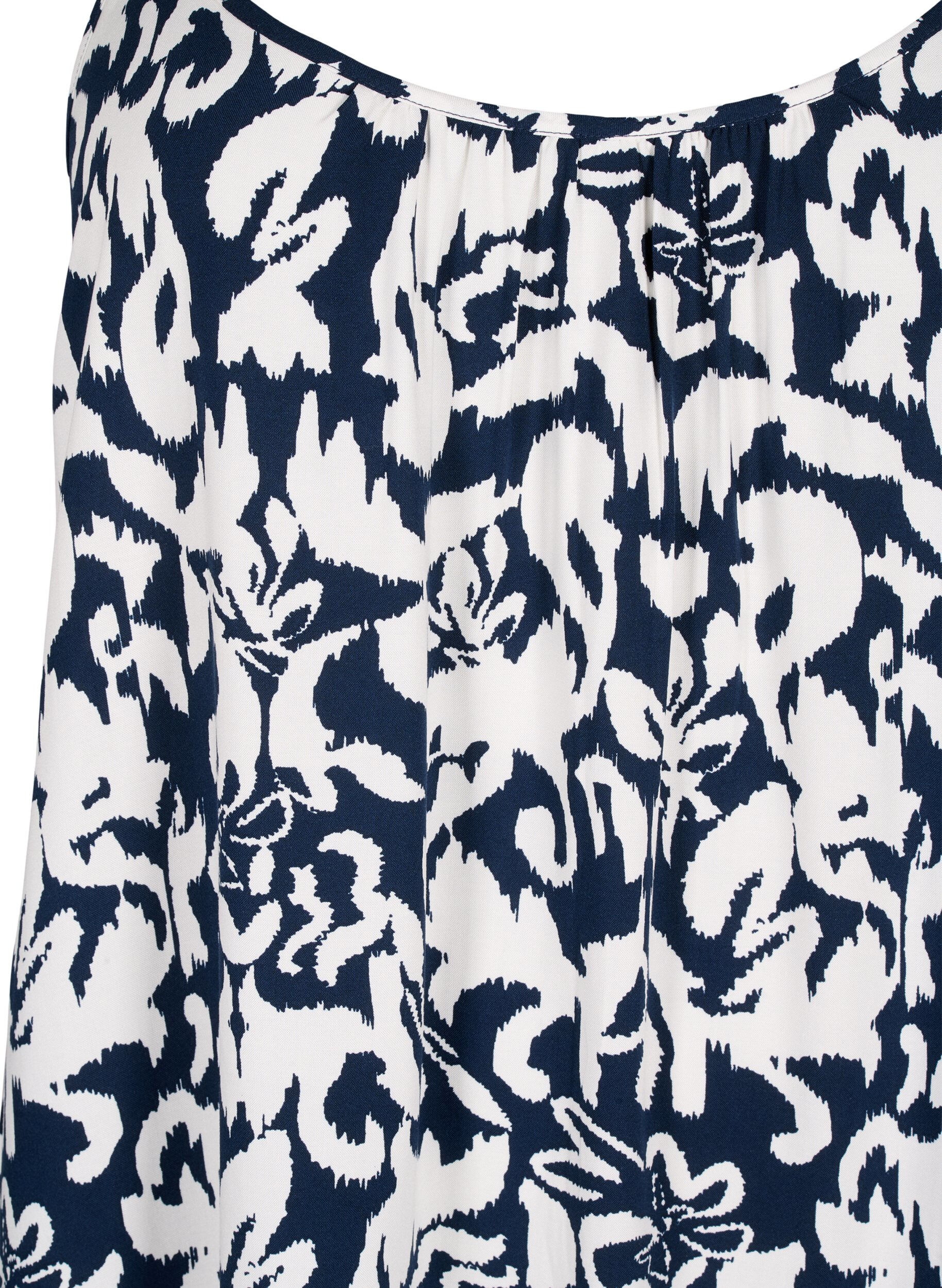ZizziBandjurk van viscose met print, Navy Bl. Ethnic AOP, Packshot image number 2