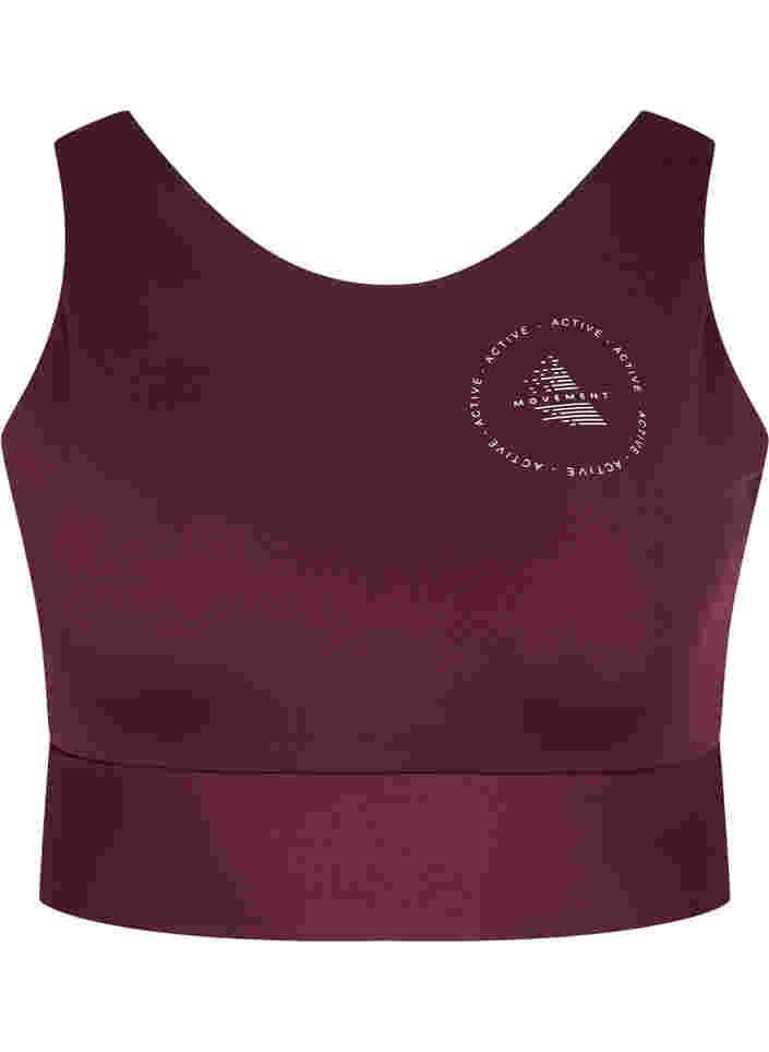Brassière de sport de couleur contrastée avec dos en V, Fig, Packshot image number 0