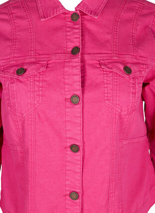 Veste en jean courte et colorée, Fuchsia Purple, Packshot image number 2