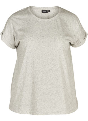 T-shirt chiné en coton, Light Grey Melange, Packshot image number 0