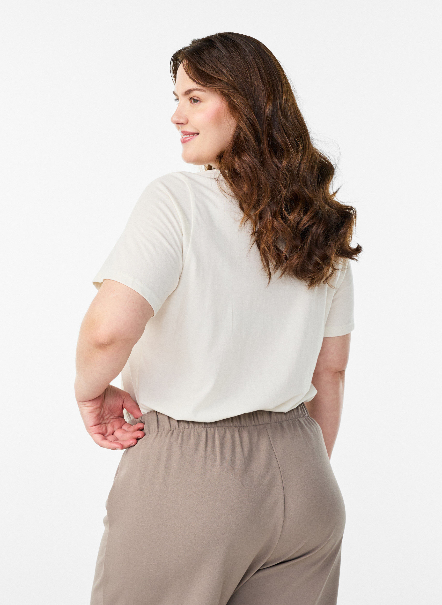 ZizziT-shirt met print, Wit, Model image number 2