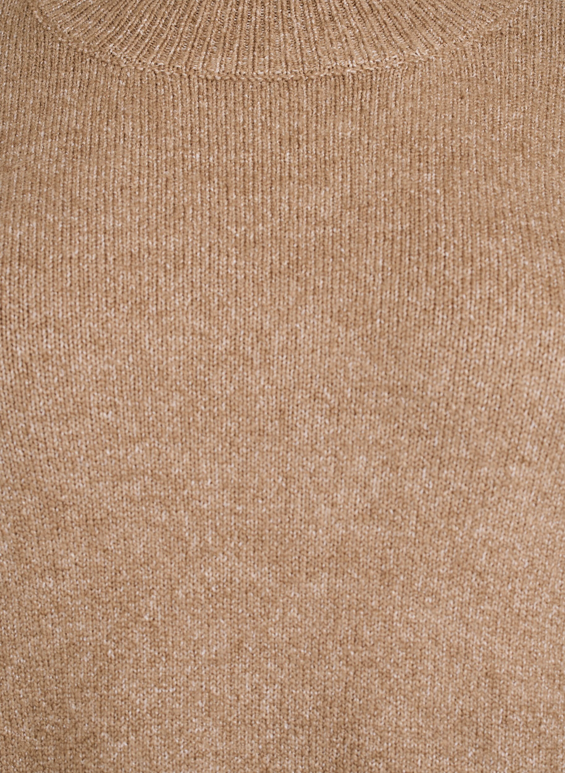 Zizzi Robe en maille avec surpiq&ucirc;res contrastantes, Camel, Packshot image number 2