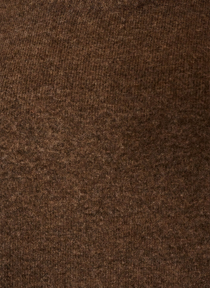 Blouse ample tricot&eacute;e en alpaga et laine, Marron, Packshot image number 2