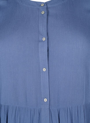 A-lijn viscose jurk met korte mouwen, Moonlight Blue, Packshot image number 2