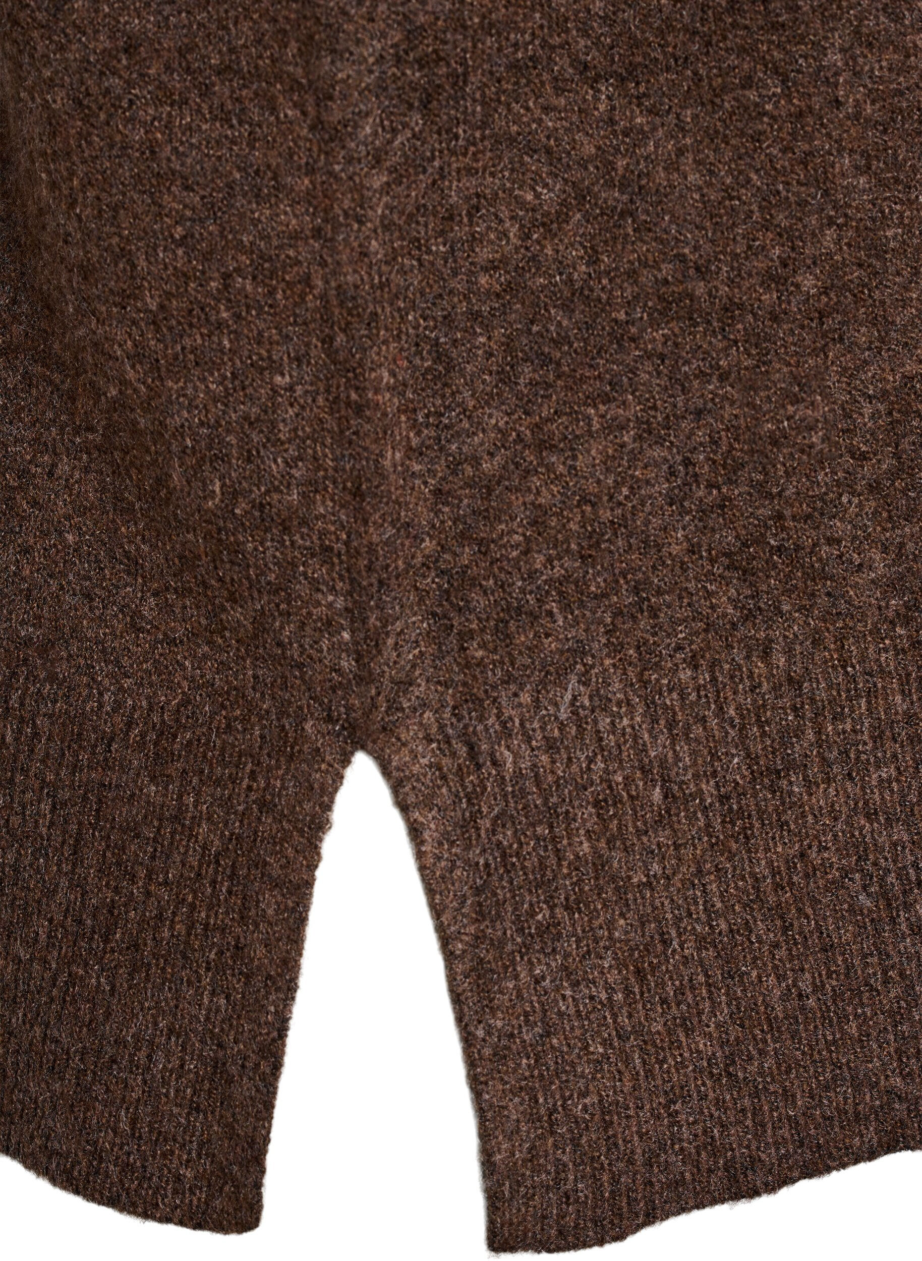 ZizziGebreid vest met geribbelde randen, Groen, Packshot image number 3