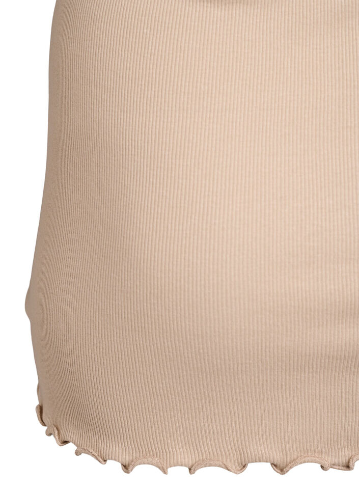 Haut avec bordure en dentelle, Beige, Packshot image number 3