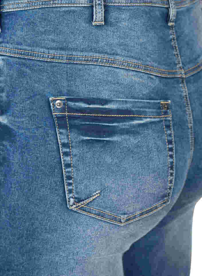 Cropped Amy jeans met rits, Blue denim, Packshot image number 3