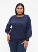 Gebreide blouse van viscose met ballonmouwen, Dress Blues Mel., Model image number 0