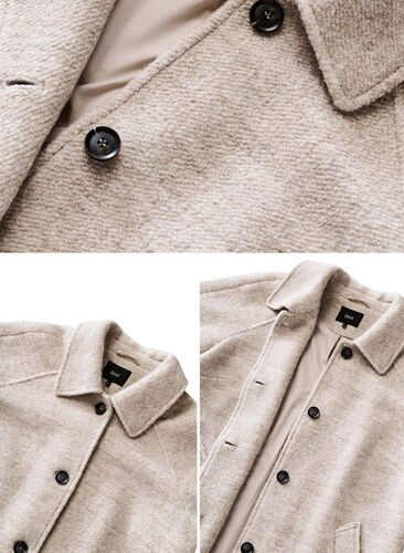 Manteau bouclé à carreaux avec boutons, Simply Taupe, Packshot image number 4
