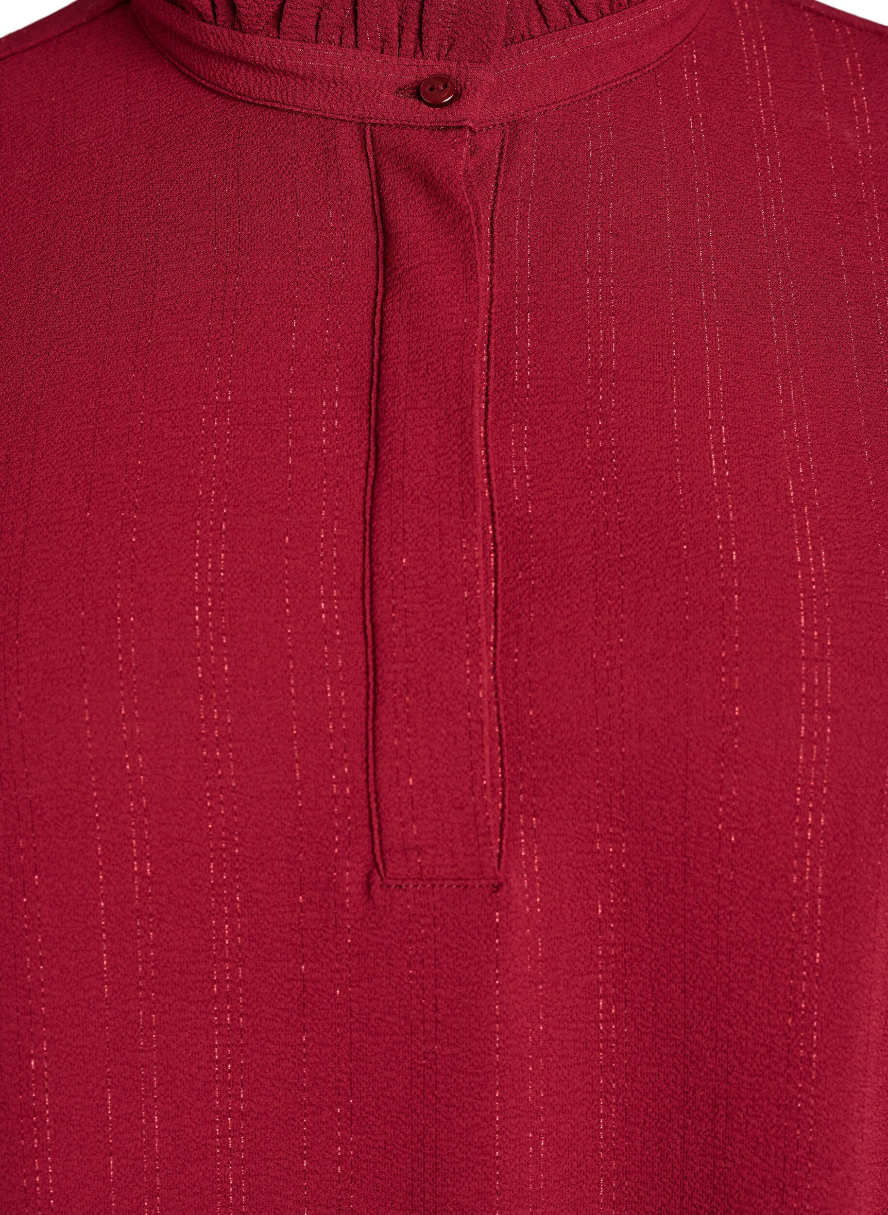 ZizziKort jurkje met ruches en glitter, Donker Bordeaux, Packshot image number 2