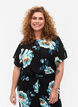 Blouse en viscose à manches courtes avec imprimé floral, Black Big Flower, Model image number 0