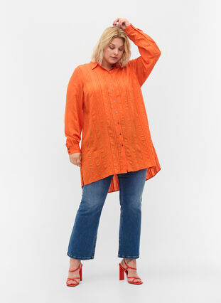 Chemise à rayures à manches longues, Harvest Pumpkin, Model image number 2