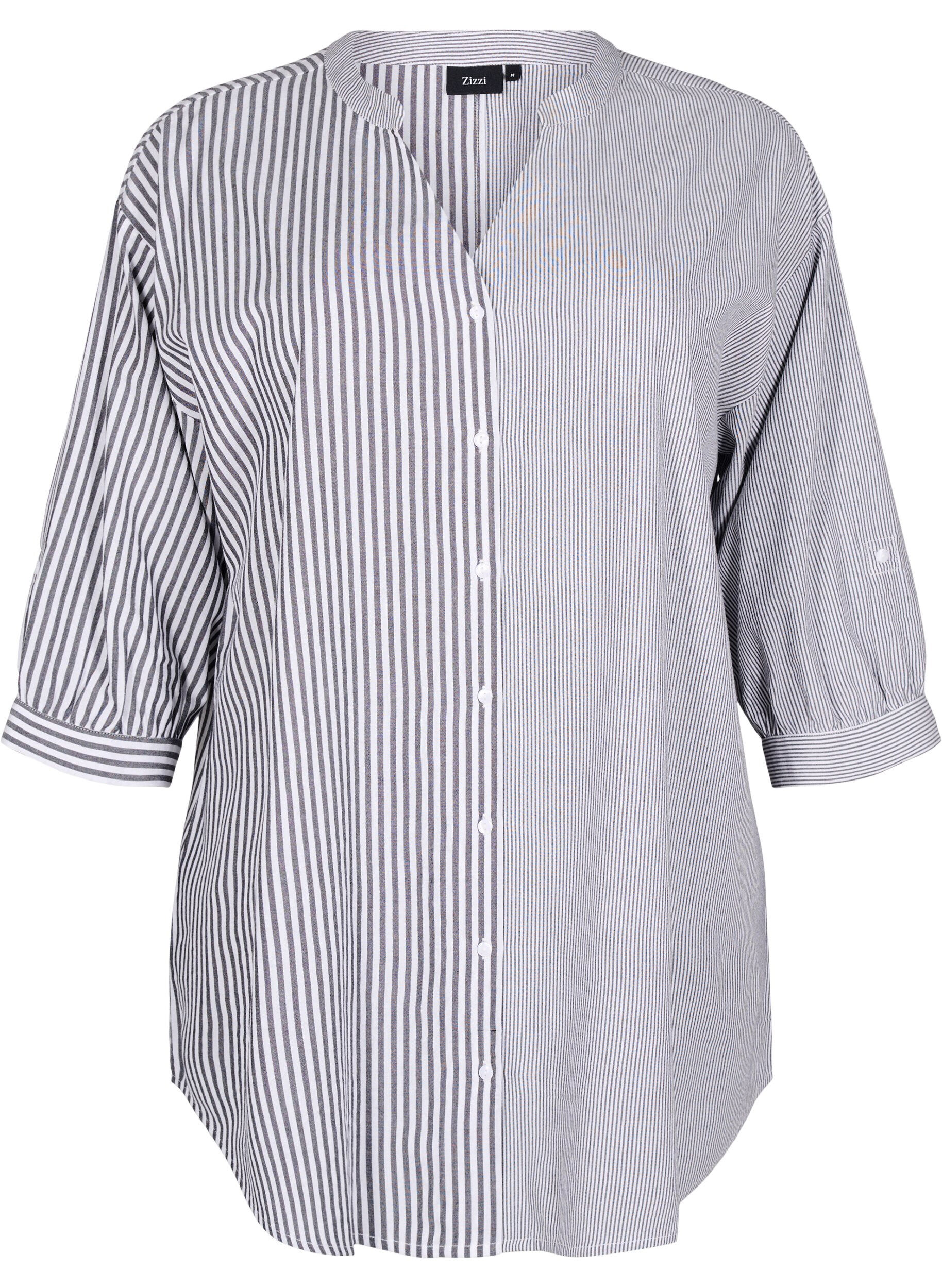 Tunique ray&eacute;e avec manches 3/4