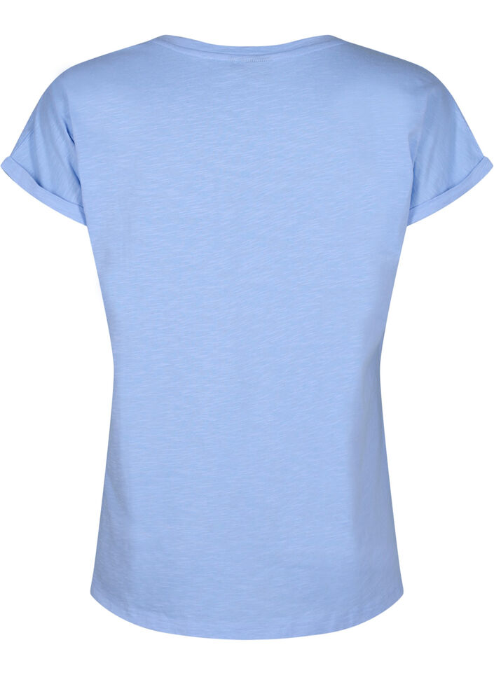 Bedrukt T-shirt van biologisch katoen, Serenityw.Navy Print, Packshot image number 1