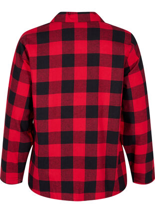 Chemise de nuit à carreaux avec col en V, Tango Red Check, Packshot image number 1
