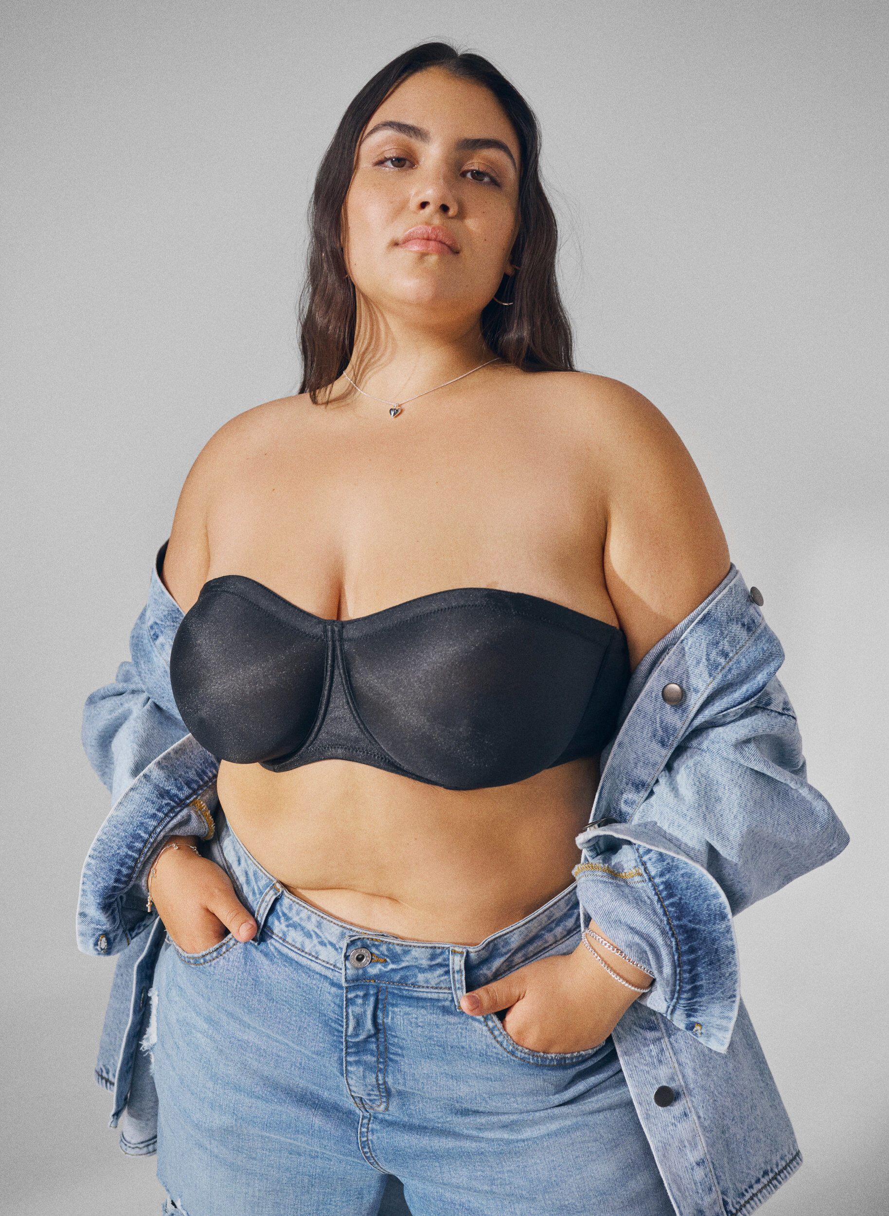 ZizziStrapless beha met beugel, Zwart, Image image number 0