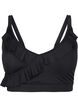 Bikinitop met ruches en uitneembare pads, Zwart, Packshot image number 0