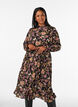Midi-jurk met bloemenprint en afneembare strikceintuur, Zwart, Model image number 0