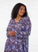 Midijurk met bloemenprint en ruchezoom, Bruin, Model image number 2
